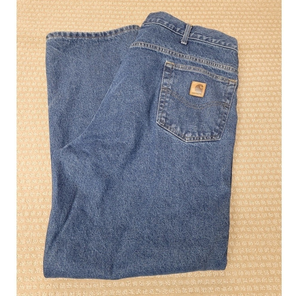 Carhartt Mens Jeans 42x30, B172 DST Flannel Lined Relaxed‎ Fit Denim - Picture 2 of 7